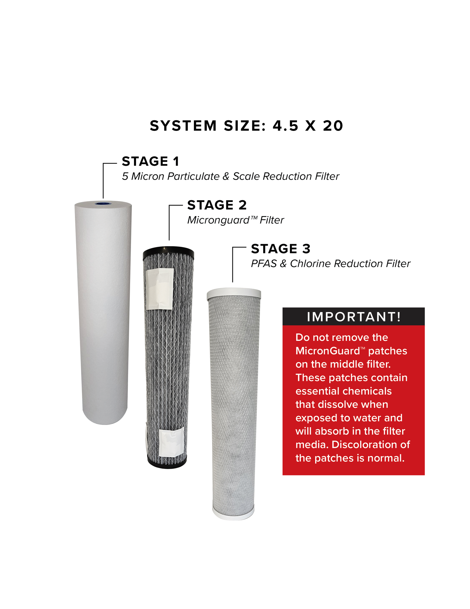 CT403-02R– 3 Stage Water Filtration Replacement Kit – 4.5” x 20”